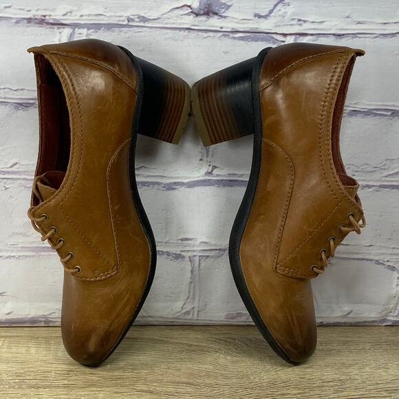 Dansko Pennie Brown Lace Up Oxford Shoes EU 40 US 9.5-10 Block Heel Chunky - Picture 6 of 9
